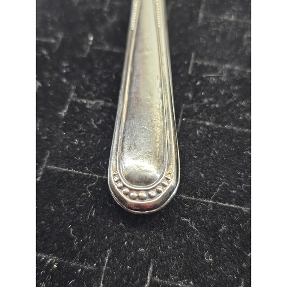 Antique 800 Silver Butter Knife Early 1900s Beaded Border Spreader 7.5in Good - Picture 7 of 7